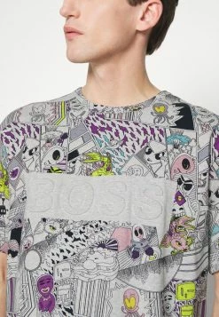 BOSS TEE LOTUS - Print T-shirt - Light/pastel Grey -BOSS Sales Store 01aea8d1cfa547049f2fa06cbfd353aa