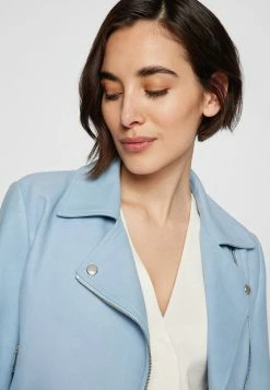 BOSS SALOA - Leather Jacket - Light/pastel Blue -BOSS Sales Store 06ee84b815b94ab794115a1aa94c30cb