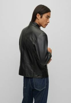 BOSS MALTON - Leather Jacket - Black One -BOSS Sales Store 0711c95b4ec4434391aa7d113e9e8e79