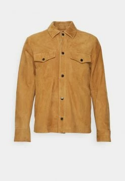 BOSS MAYLO - Leather Jacket - Beige