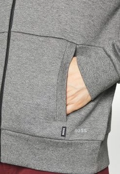 BOSS SEEGER - Zip-up Sweatshirt - Open Grey -BOSS Sales Store 1090c8347e734c0588b5d62183e18bb8