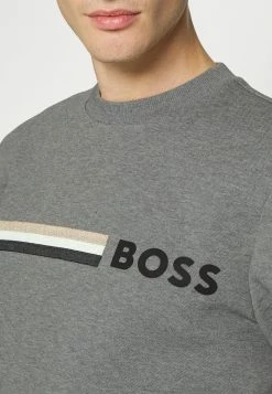 BOSS STADLER - Long Sleeved Top - Medium Grey -BOSS Sales Store 12ca8d41430145d2bb3fdadd43357601