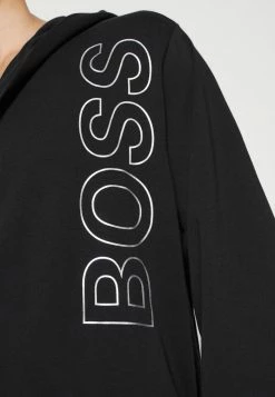 BOSS IDENTITY HOODED ROBE - Dressing Gown - Black -BOSS Sales Store 16ea7803a9974308aef563d4ab1889af