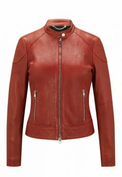 BOSS C SAFLIMA - Leather Jacket - Red Three -BOSS Sales Store 186ccc32947944a0beb1ed380b87bda4
