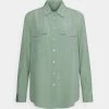 BOSS BIVENTI - Button-down Blouse - Light Pastel Green -BOSS Sales Store 2018903ee1454cf48baca6e72292091e