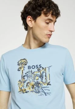 BOSS TIBURT - Print T-shirt - Light/pastel Blue -BOSS Sales Store 219d7b1cc4e449ca875eb60012e9aff4