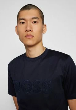 BOSS TIBURT - Print T-shirt - Dark Blue -BOSS Sales Store 23faadab3c714ea98ff1475f5fef9b30