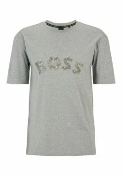 BOSS TEEGO - Print T-shirt - Light Grey Nine