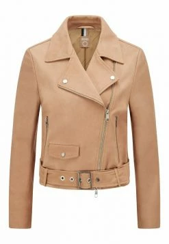 BOSS SALOA - Leather Jacket - Beige -BOSS Sales Store 2c93be156c21467d915b4066500f2246