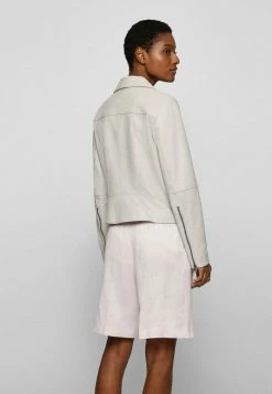 BOSS SALELI - Leather Jacket - Silver -BOSS Sales Store 330be552b5994ee3a764630166cb2b20