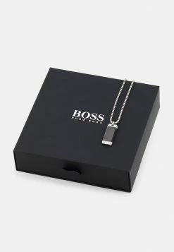 BOSS BENNETT - Necklace - Silver-coloured/black -BOSS Sales Store 34ea726e9efb412c94ec22c6245734c6