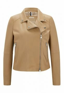 BOSS SALELI - Leather Jacket - Beige -BOSS Sales Store 35908fa308d3427b805031089f7a2713