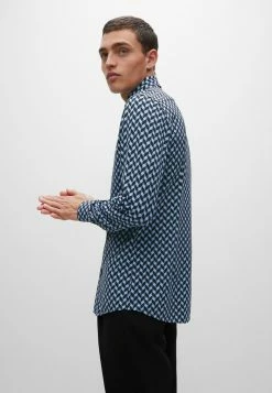 BOSS HANK KENT - Shirt - Dark Blue, Mottled Royal Blue, Blue -BOSS Sales Store 38bb324da02d45b38c923c20d8006c29