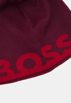 BOSS ACRO BEANIE UNISEX - Beanie - Dark Pink -BOSS Sales Store 3a0f5f454e4d436098c372f233b3454f