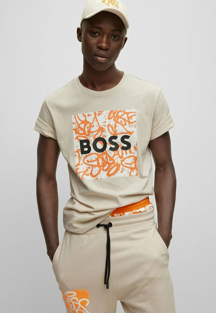 BOSS TEGRAFBASIC - Print T-shirt - Open Beige One 7 BOSS TEGRAFBASIC - Print T-shirt - Open Beige One - Image 5