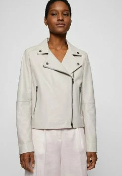 BOSS SALELI - Leather Jacket - Silver