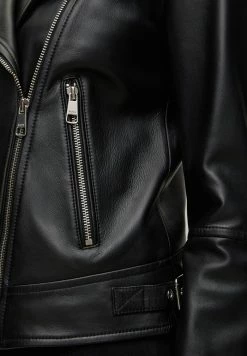 BOSS C SAKINA - Leather Jacket - Black One -BOSS Sales Store 4a0b64617fe24a638fc1871d4601b873