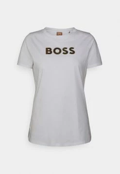 BOSS ELOGO METALLIC - Print T-shirt - White -BOSS Sales Store 4a52487e76e1469d9a21cec9317bd257