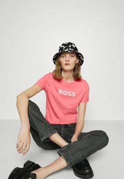 BOSS ELOGO - Print T-shirt - Medium Pink -BOSS Sales Store 5389c6f4bfcd4c51b5d066e763753bc4