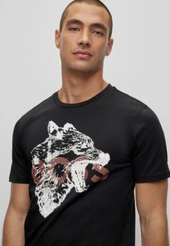 BOSS TDRAW - Print T-shirt - Black -BOSS Sales Store 56cafd9c06ff4c408a7946018c556059