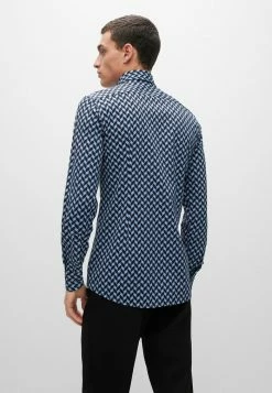 BOSS HANK KENT - Shirt - Dark Blue, Mottled Royal Blue, Blue -BOSS Sales Store 573f1fee5aa140d1b167229ad6e7c376