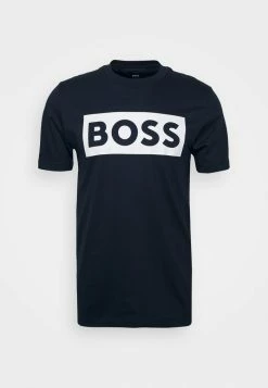 BOSS TIBURT - Print T-shirt - Dark Blue