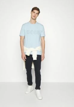 BOSS TEE - Print T-shirt - Pastel Blue -BOSS Sales Store 63416e5d070b4a0ab7e08cb9e06fd834