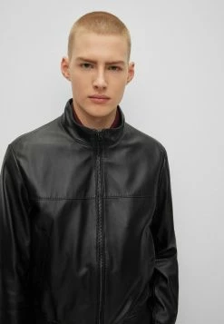 BOSS MAPSON - Leather Jacket - Black One -BOSS Sales Store 63d232a701c149709fa45ff3a85c430b