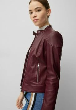 BOSS C SAFLIMA - Leather Jacket - Dark Red Two -BOSS Sales Store 65d13dc4d2a94231860661a5e8222702