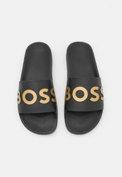 BOSS BAY IT SLID UNISEX - Pool Slides - Black/gold -BOSS Sales Store 694f8f37ee1f4decb4a7fbdb4d4fcb00
