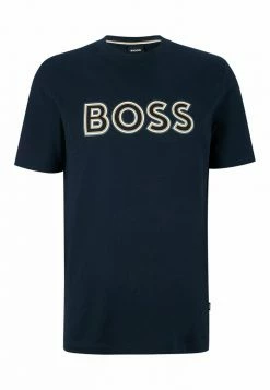 BOSS TIBURT - Print T-shirt - Dark Blue Four