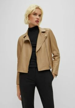 BOSS SALELI - Leather Jacket - Beige