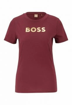 BOSS ELOGO METALLIC - Print T-shirt - Dark Red Two