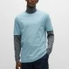 BOSS THOMPSON - Basic T-shirt - Light Blue One 1 BOSS THOMPSON - Basic T-shirt - Light Blue One -BOSS Sales Store 7f325929748a4f008280a91d55eac740