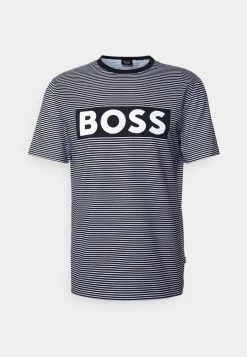 BOSS TIBURT - Print T-shirt - Dark Blue -BOSS Sales Store 81621b8a11684986988f4936b03a91a0