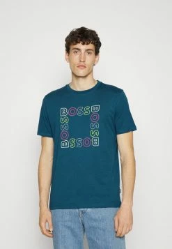BOSS TEESQUARE - Print T-shirt - Medium Blue