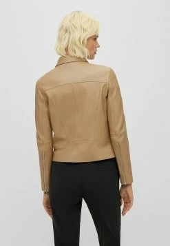 BOSS SALELI - Leather Jacket - Beige -BOSS Sales Store 850487a503364d9c8c4dfa466327bd07