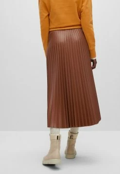 BOSS VAPLITA - Pleated Skirt - Open Brown Two -BOSS Sales Store 863df5276cbc4aaba7f4bf6351d02643