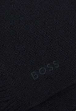 BOSS ALBAS UNISEX - Scarf - Dark Blue -BOSS Sales Store 891007980dd24322919a0a0c8ee95a2c