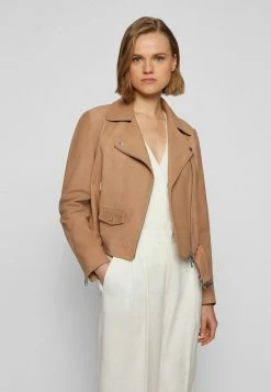 BOSS SALOA - Leather Jacket - Beige