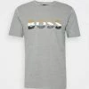 BOSS TIBURT - Print T-shirt - Silver