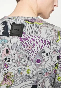 BOSS TEE LOTUS - Print T-shirt - Light/pastel Grey -BOSS Sales Store 946f9d7acf364dd292e14889a8c81a06