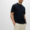 BOSS TESTITCH - Basic T-shirt - Dark Blue Four -BOSS Sales Store 9d5a42a29fa1428bb9603a1c3bcc7c85