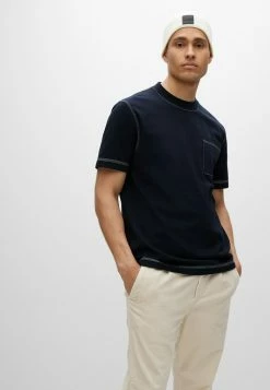 BOSS TESTITCH - Basic T-shirt - Dark Blue Four