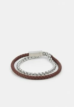 BOSS BLENDED - Bracelet - Silver-coloured/brown