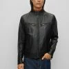 BOSS MALTON - Leather Jacket - Black One