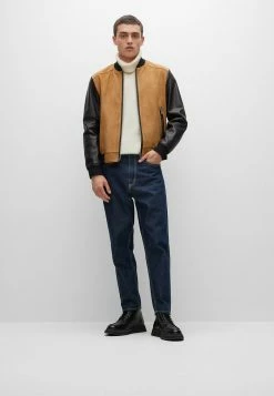 BOSS Leather Jacket - Beige -BOSS Sales Store b31901dba1ae4ed6bbaf1d4cb4687c1b