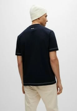 BOSS TESTITCH - Basic T-shirt - Dark Blue Four -BOSS Sales Store b871c0f68102447fb21d7a68cff2ae7b