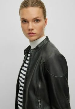 BOSS Leather Jacket - Black One -BOSS Sales Store bc841cba6d33437eabe09e25964c9842