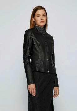 BOSS SANOA - Leather Jacket - Black